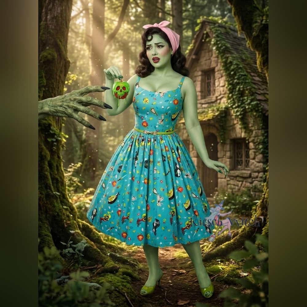 🍏Snow White Print "Jenny" Dress Pinup Couture x Stephanie Busciema - L